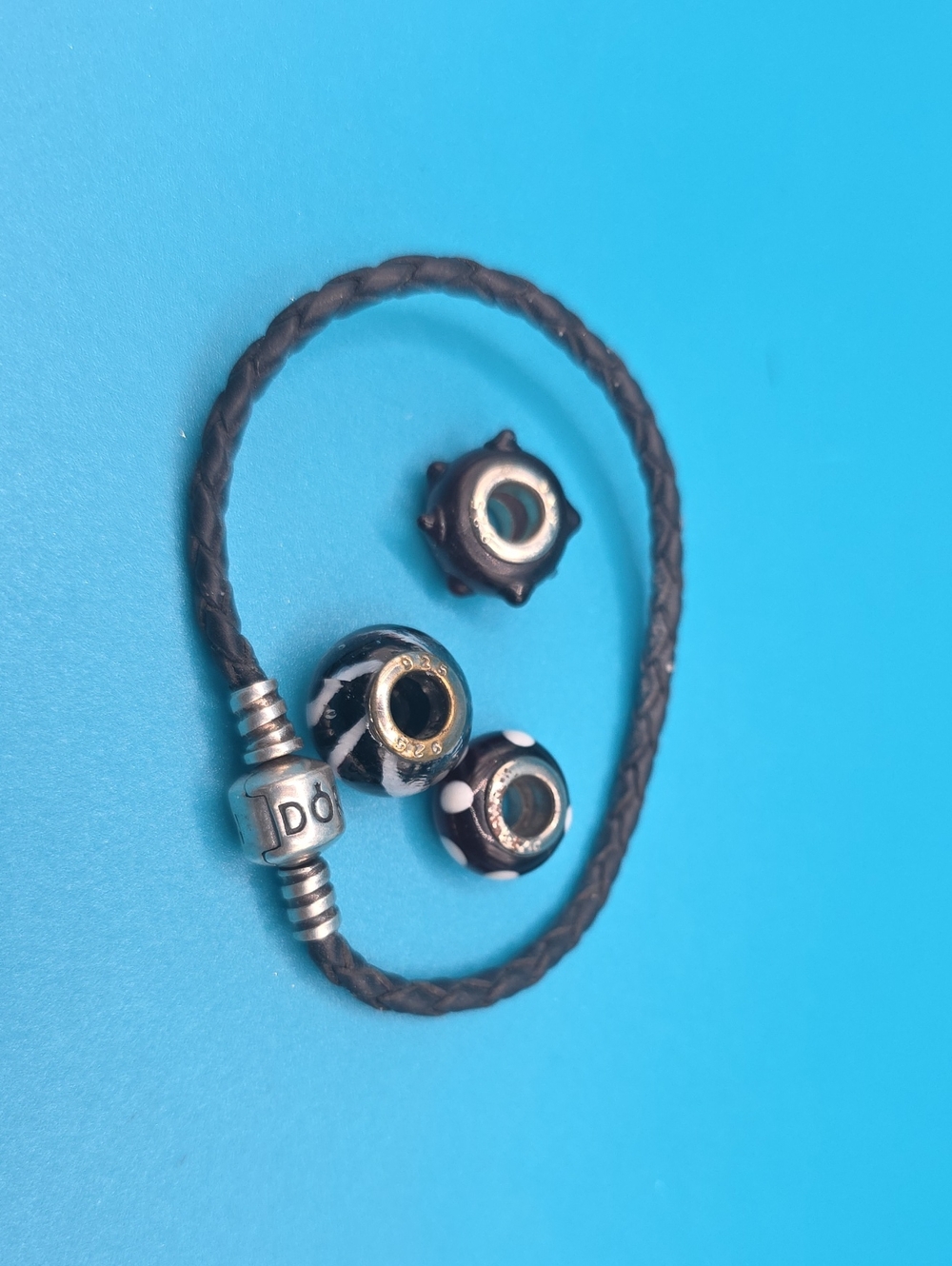 Pandora Leather Bracelet with .925 Silver Beads - Pandora-